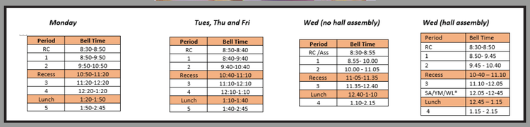 Image of bell times